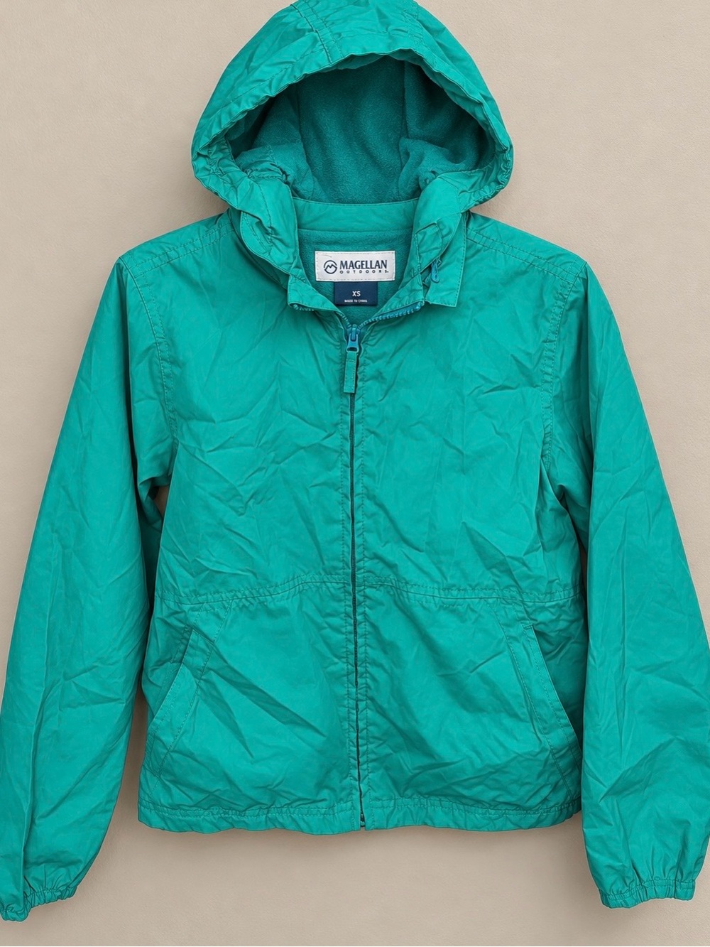 YXS Magellan Outdoors Teal Hooded Lightweight Jacket Windbreaker